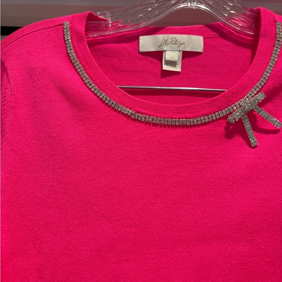 Lilly Pulitzer Pink Sweater with Embellished Neckline - Picture 5 of 6
